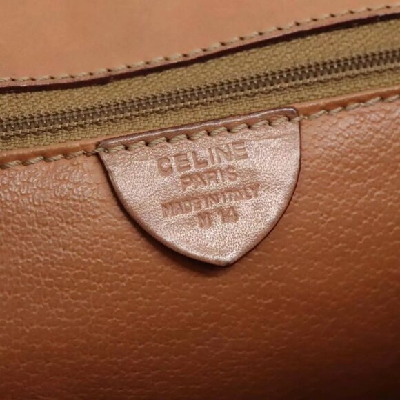 CELINE Macadam Canvas Hand Bag PVC Leather 2way Brown Auth - Picture 10 of 16